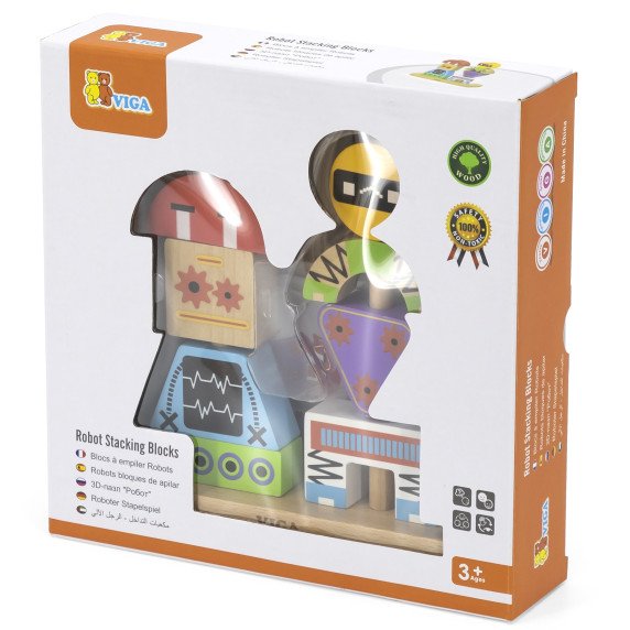 VIGA Robotai Piramidės Galvosūkis + Raštai, 8 vnt.