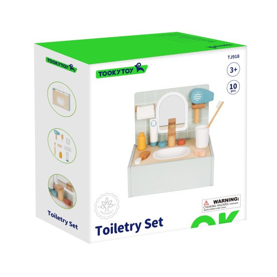 TOOKY TOY tualetinis vonios kambarys medinis tualetas su priedais