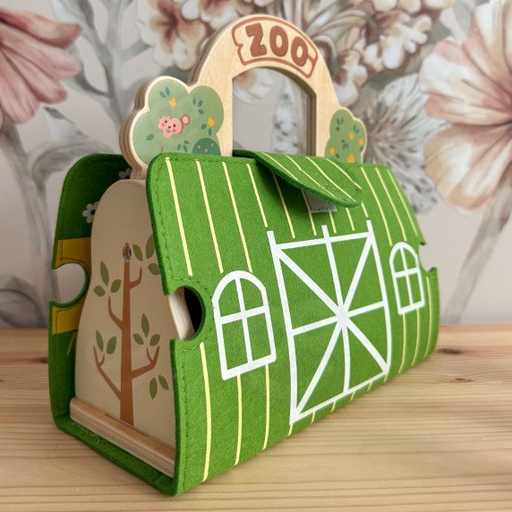 TOOKY TOY Mini Zoo Portable Gyvūnų Krepšio Rinkinys