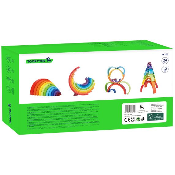 TOOKY TOY Medinis galvosūkis Montessori Vaivorykštė