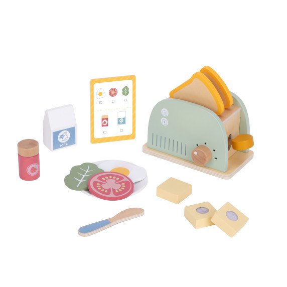 TOOKY TOY Medinis Tosteris Pastelinis Pusryčių Rinkinys