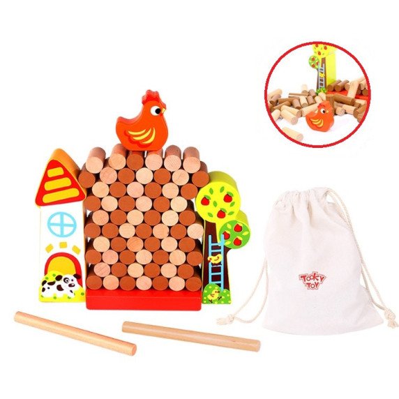 TOOKY TOY Arkadinė žaidimo kritimo vieta Medinis ūkininkas