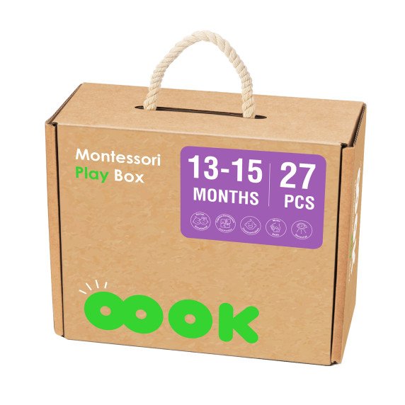 TOOKY TOY dėžutė XXL Montessori edukacinė 6in1 pojūčių dėžė 13-15 mėn.
