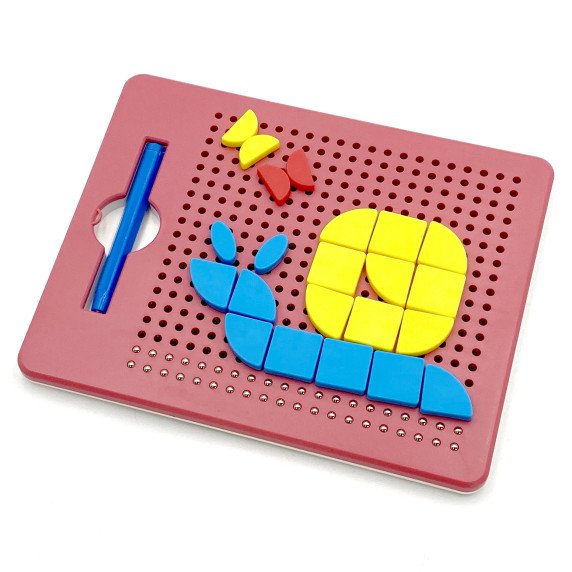 WOOPIE Magnetinis puzzle 2 į 1 Magnetinė piešimo lenta su 112 detalių.