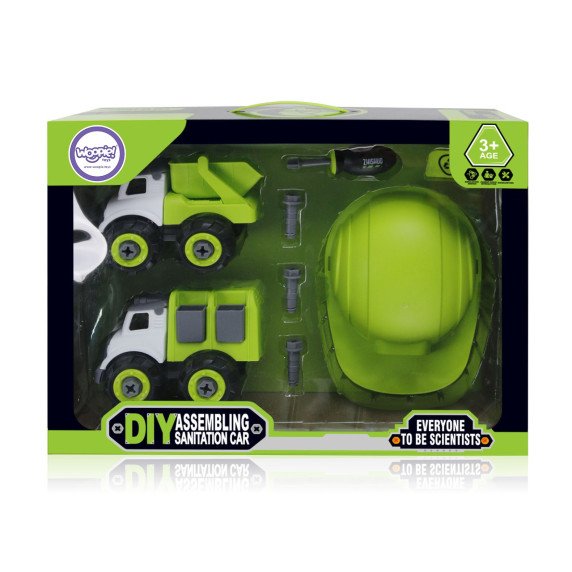 WOOPIE DIY konstrukcijos rinkinys Automobilis sunkvežimis Šalmas Skubintuvas AKC Montavimas 6 vnt.
