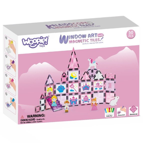 WOOPIE Magnetiniai Blokai princesės pilis rinkinys, 50 vnt.