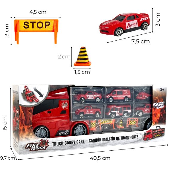 WOOPIE Rinkinys sunkvežimio vežiklis 3in1 raudonas 11 vnt.