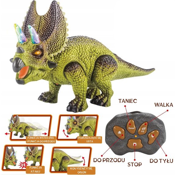 WOOPIE Nuotoliniu būdu valdomas RC dinozauras robotas Triceratops