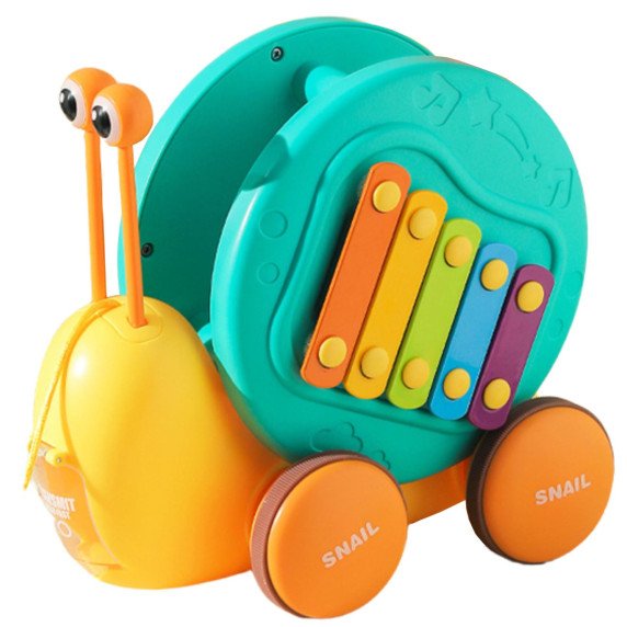 WOOPIE 4-in-1 vilkikas šikšnosparnių, cimbalių, pojūčių ratų, paleidimo sviedinio + mažas automobilis