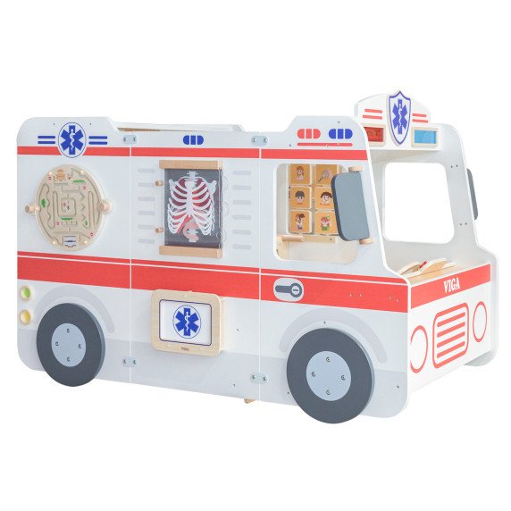 VIGA Didelis Medinis Greitosios Pagalbos Ambulanso Rinkinys Ambulansas mažiems gelbėtojams Aksesuarai 25 vnt.