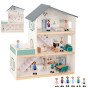 TOOKY TOY Didelis medinis lėlių namas + FSC figūrėlės