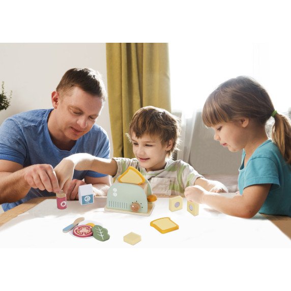 TOOKY TOY Medinis Tosteris Pastelinis Pusryčių Rinkinys