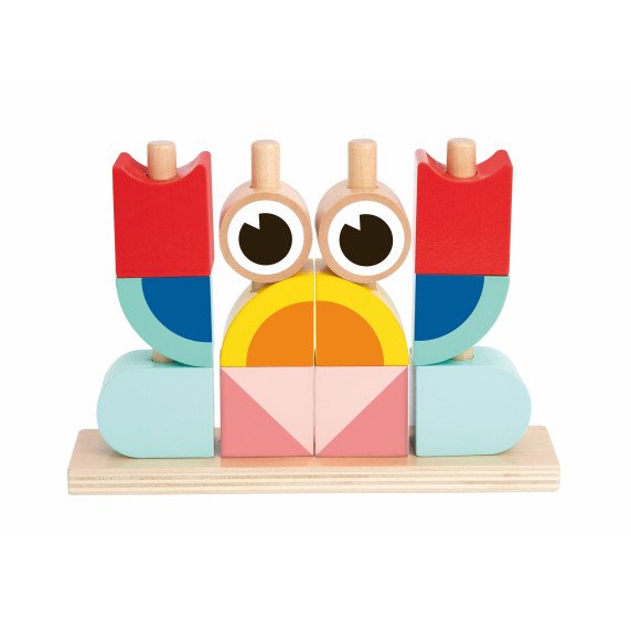 TOOKY TOY Kūrybinis medinis 3D kosmoso blokų krabas