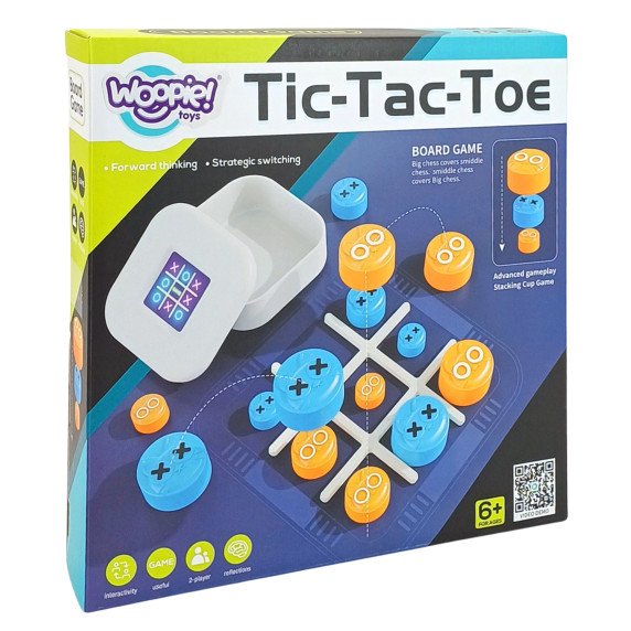 WOOPIE IQ Nešiojamas galvosūkis Tic Tac Toe Katės dėžėje