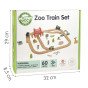 WOOPIE GREEN Medinis Zoologijos Traukinukų Rinkinys XL Magnetinga Traukinio Kelio Sistema 60 vnt FSC