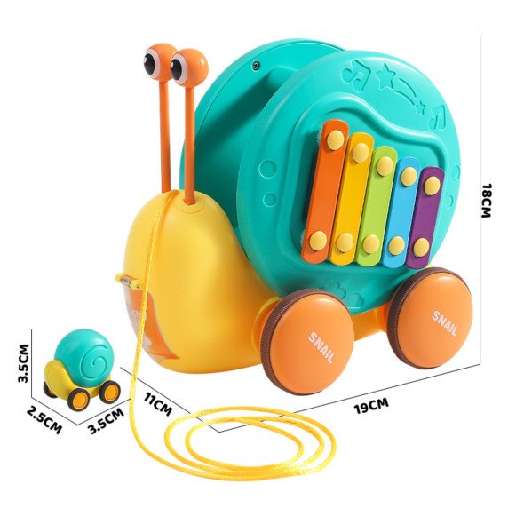 WOOPIE 4-in-1 vilkikas šikšnosparnių, cimbalių, pojūčių ratų, paleidimo sviedinio + mažas automobilis