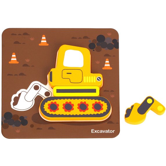 WOOPIE GREEN Mediniai puzzle transporto priemonės Montessori FSC