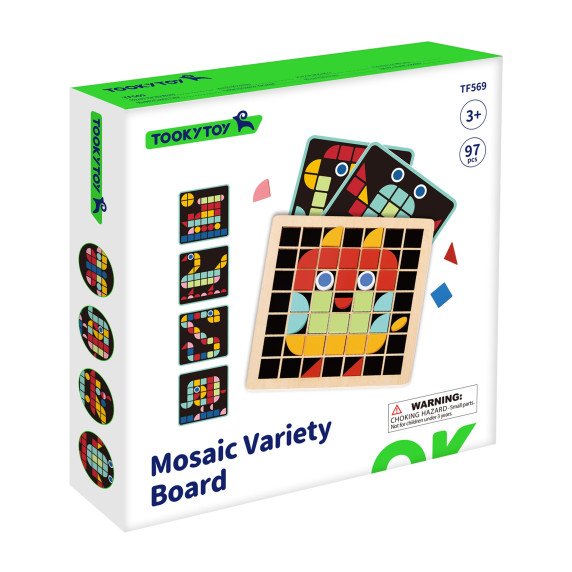 TOOKY TOY Medinis mozaikinis Montessori galvosūkis