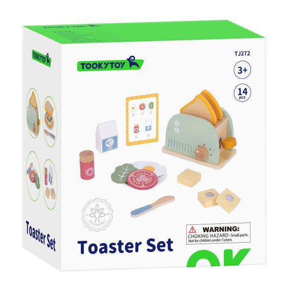 TOOKY TOY Medinis Tosteris Pastelinis Pusryčių Rinkinys