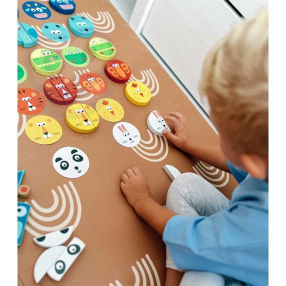 TOOKY TOY Įgūdžių žaidimas Su gyvūnų blokais FSC sertifikuoti