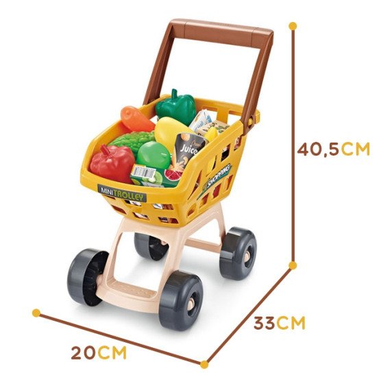 WOOPIE super marketas su vežimu, svarstyklėmis, kasos aparatu, skaneriu ir 48 priedų.