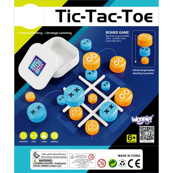 WOOPIE IQ Nešiojamas galvosūkis Tic Tac Toe Katės dėžėje