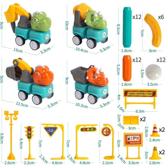 WOOPIE Magnetiniai konstruktoriai Dinozaurai 84 vnt.