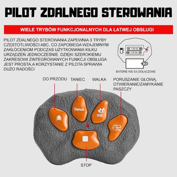 WOOPIE Nuotoliniu būdu valdomas dinozauras RC robotas T-Rex