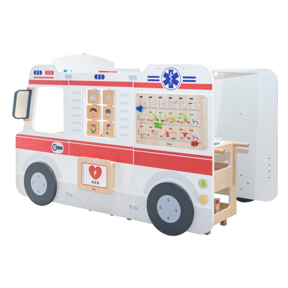 VIGA Didelis Medinis Greitosios Pagalbos Ambulanso Rinkinys Ambulansas mažiems gelbėtojams Aksesuarai 25 vnt.