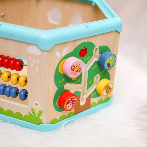 TOOKY TOY interaktyvi Medžio Montesorio šešiakampė atidarymo dėžutė