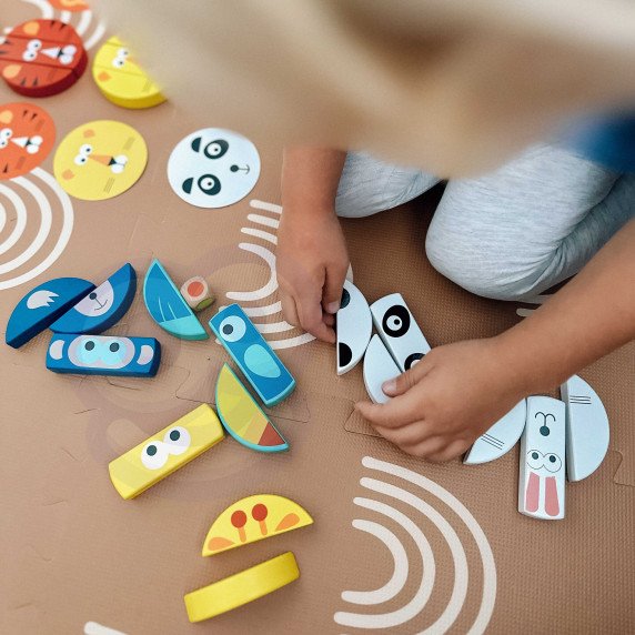 TOOKY TOY Įgūdžių žaidimas Su gyvūnų blokais FSC sertifikuoti