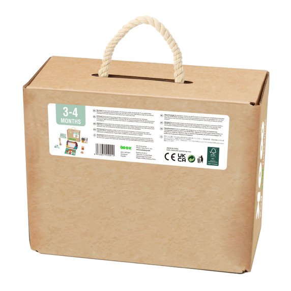 TOOKY TOY dėžė XXL Montessori mokomoji 6in1 jutimo dėžė 3-4 mėnesiai