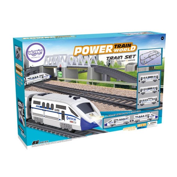 WOOPIE Elektrinis Traukinys Didelis 914 cm Traukų Tiltas Tunelis 86 vnt.