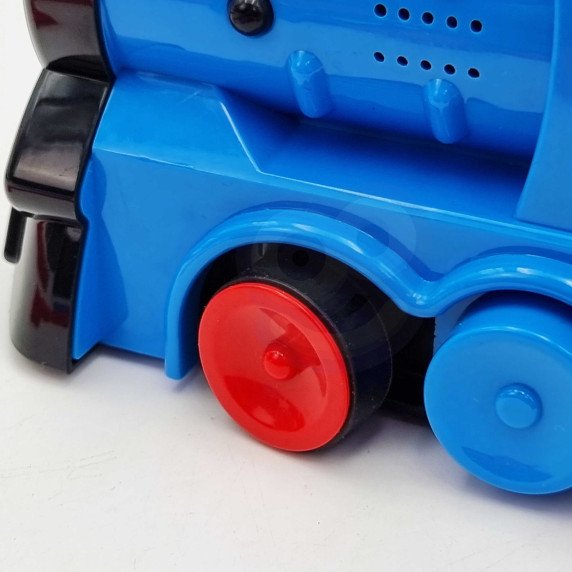 WOOPIE Elektrinis Traukinio Lokomotyvas Domino Blokams su Garu 80 vnt.