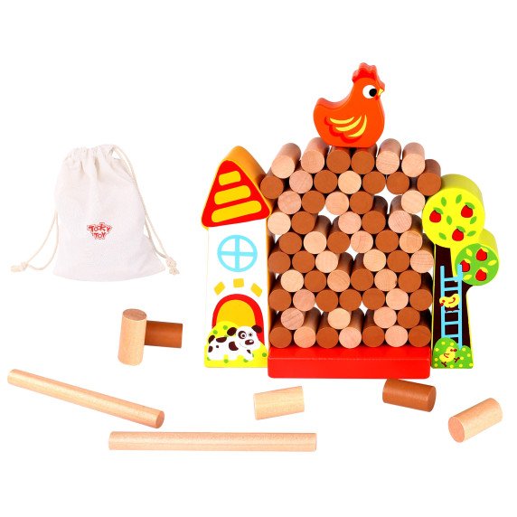 TOOKY TOY Arkadinė žaidimo kritimo vieta Medinis ūkininkas