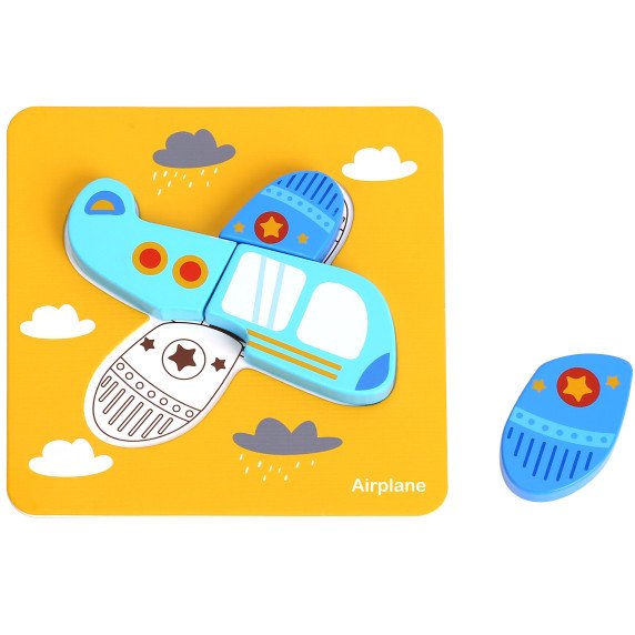 WOOPIE GREEN Mediniai puzzle transporto priemonės Montessori FSC