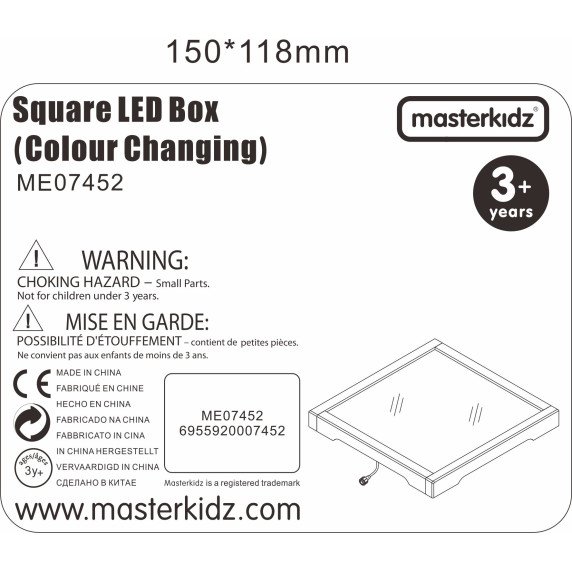 MASTERKIDZ LED šviesos panelis, keičiantis spalvą su nuotoliniu valdymu.