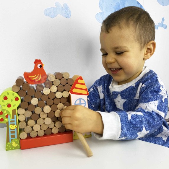 TOOKY TOY Arkadinė žaidimo kritimo vieta Medinis ūkininkas