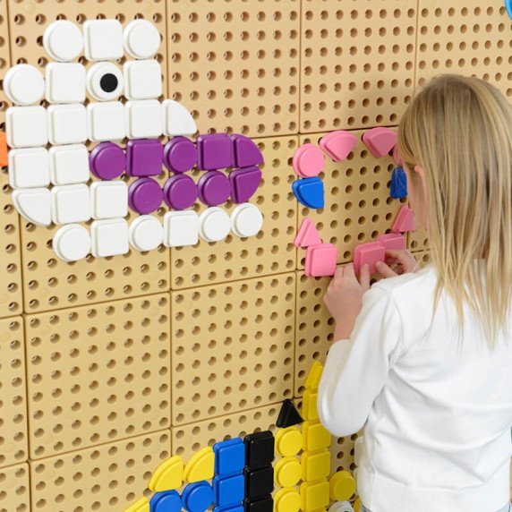 MASTERKIDZ Geometrinių formų smeigtukų komplektas (64 vnt.)
