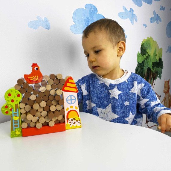 TOOKY TOY Arkadinė žaidimo kritimo vieta Medinis ūkininkas