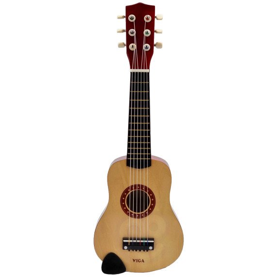 Viga medinis gitara vaikams, natūrali, 21 colių, 6 stygos