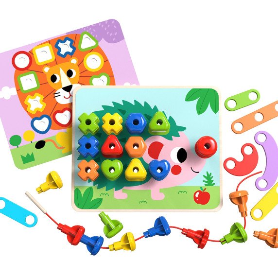 TOOKY TOY Daugiafunkcinė Lentos Rinkinys Su Spalvotais Varžtais Mokomosios Formos