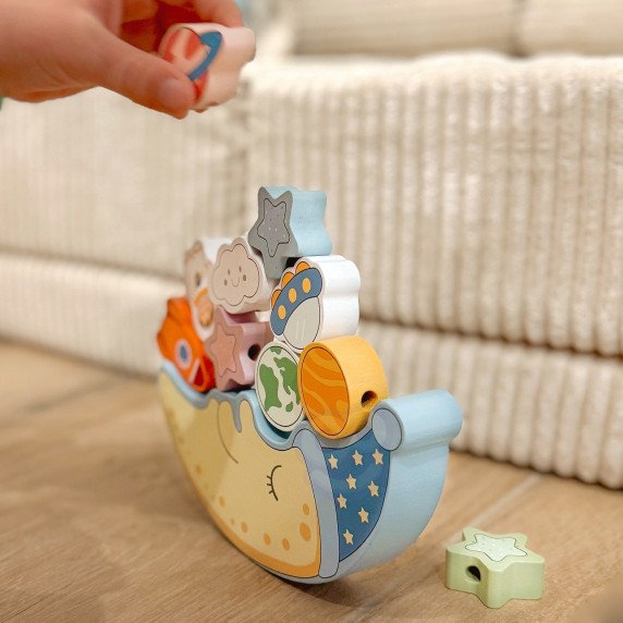 TOOKY TOY Kosminė Miego Mėnulis Balansavimo Medinis Įsimetimo Montesorio Kosmosas