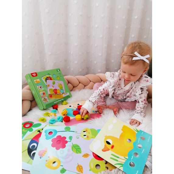 TOOKY TOY Žaislai su įdomiais blokais vaikams, mokymas atpažinti gyvūnus, formą, spalvas + lentos