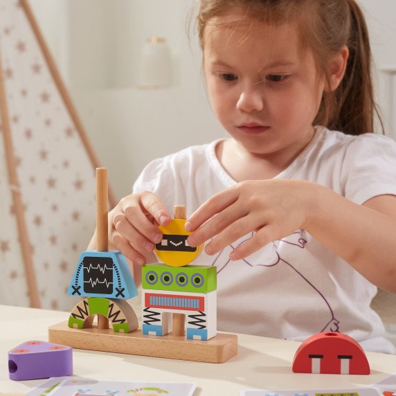 VIGA Robotai Piramidės Galvosūkis + Raštai, 8 vnt.