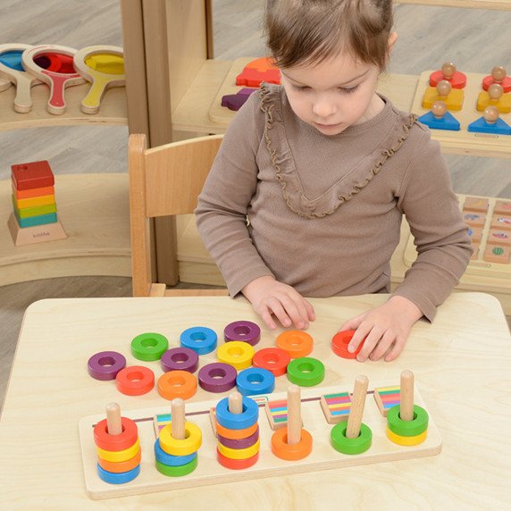 MASTERKIDZ Montessori skaičiavimo ir spalvų mokymosi galvosūkis su rikiuokliu