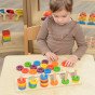 MASTERKIDZ Montessori skaičiavimo ir spalvų mokymosi galvosūkis su rikiuokliu
