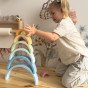 TOOKY TOY Pastel Puzzle mediniai Montessori vaivorykštės blokai