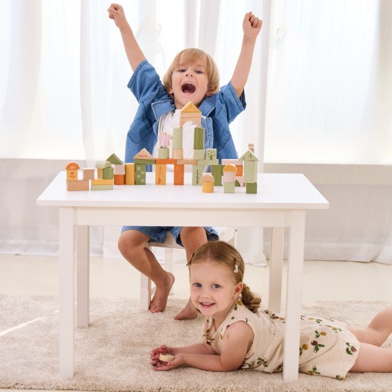 VIGA PolarB Mediniai Kubai Montessori Kubai Gyvūnai 50 vnt.