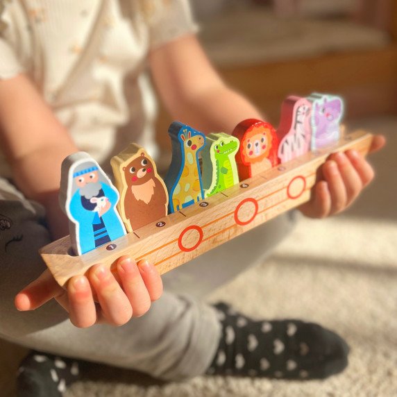 TOOKY TOY Medinis galvosūkis vaikams Nojus ir gyvūnai